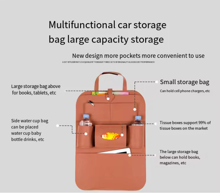 ORGANIZADOR MULTIBOLSILLOS PARA CARRO TELA