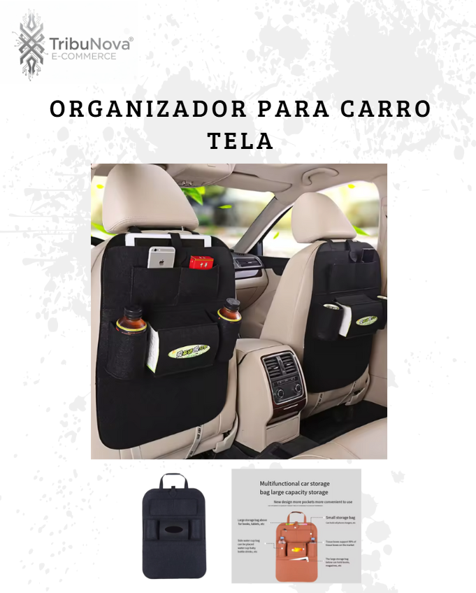 ORGANIZADOR MULTIBOLSILLOS PARA CARRO TELA