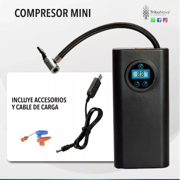 Inflador Compresor Inalámbrico Carro/Moto/Bicicleta