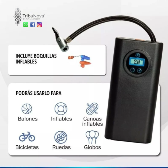 Inflador Compresor Inalámbrico Carro/Moto/Bicicleta