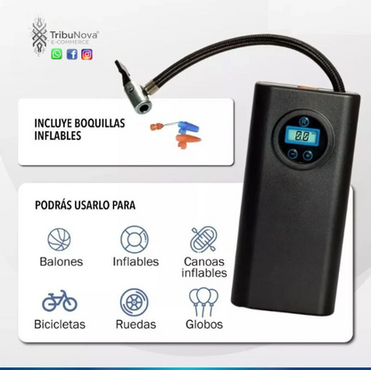 Inflador Compresor Inalámbrico Carro/Moto/Bicicleta
