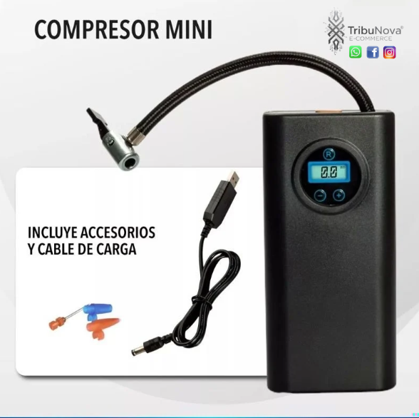 Inflador Compresor Inalámbrico Carro/Moto/Bicicleta